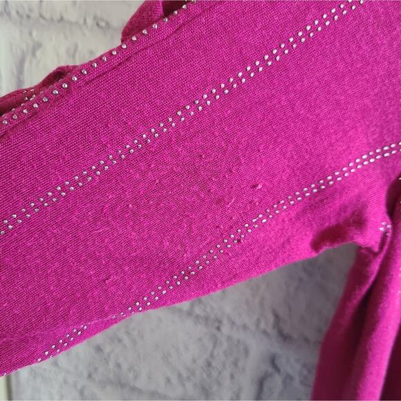 Jennifer Lopez Violet Studded Looped Sleeve Blouse Size Large - Picture 9 of 11